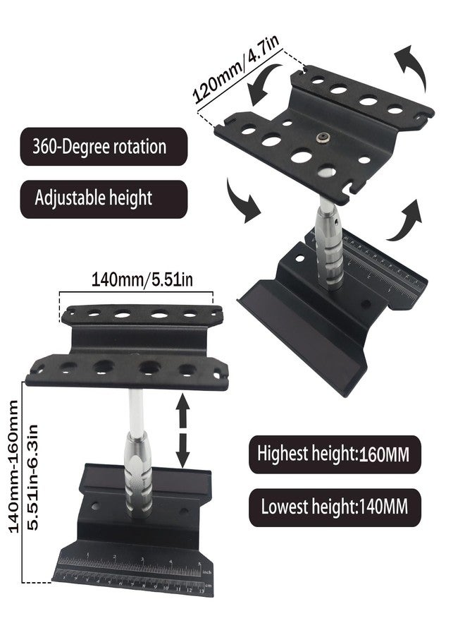 RC Lelut RC Car Stand RC Repair Stand 360 Degree Rotation Lift or Lower for Traxxas Arrma Redcat Axial RC4WD HSP Losi 1/8 1/10 1/12 1/16 Scale RC Crawler Car Truck Buggies (Black) - Image 3
